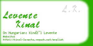 levente kinal business card